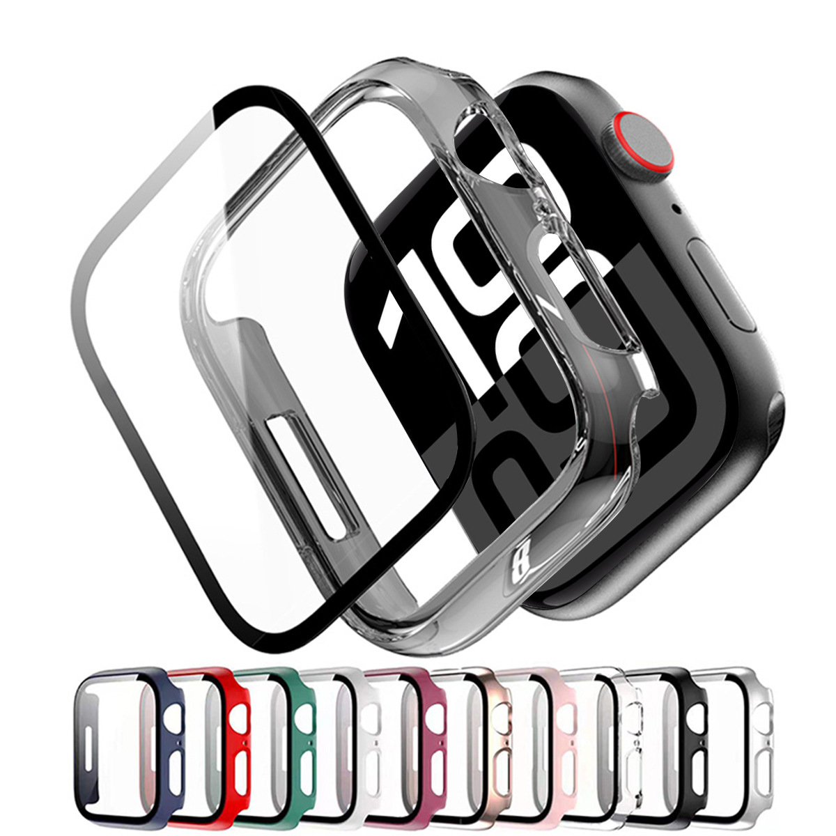 Smartwatch Case - Tempered Glass+Cover For Apple Watch Case