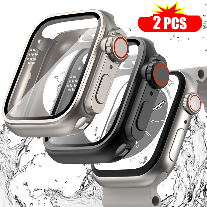2PCS Tempered Glass+Cover For  - Apple Smartwatch Accessories recension och pris