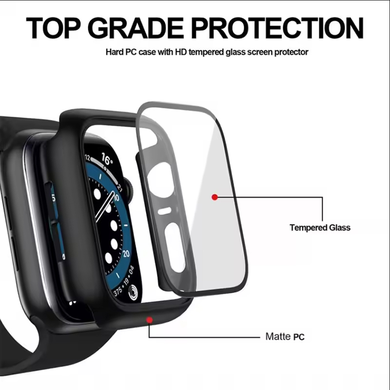 Tempered Glass+Cover For Apple - Smartwatch Case recension och pris