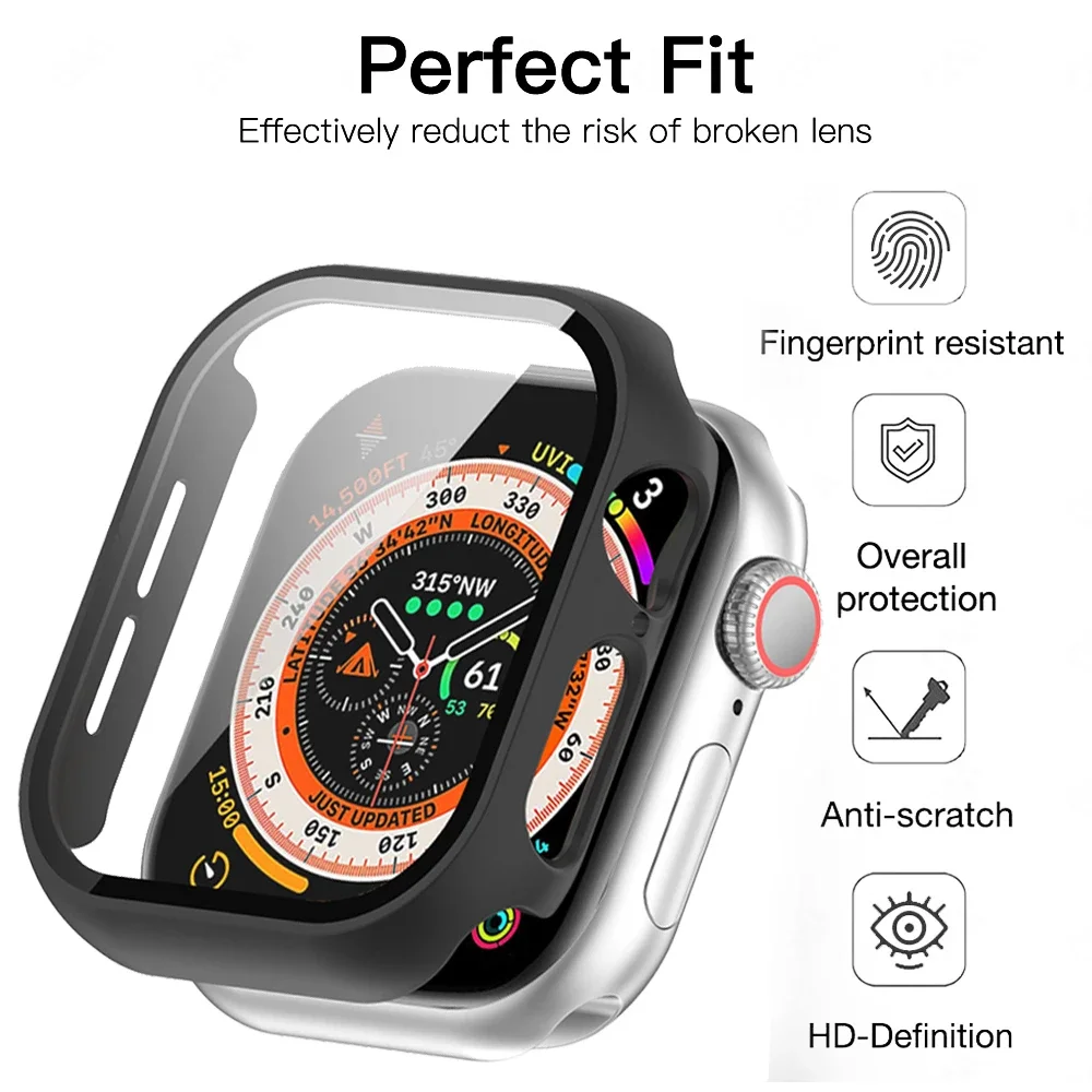 Tempered Glass+Cover For Apple - Smartwatch Case recension och pris
