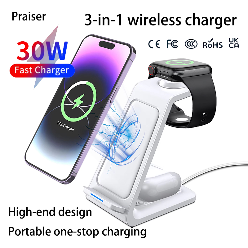 15W 3 in 1 Wireless Charger St - Wireless Charger Watch recension och pris